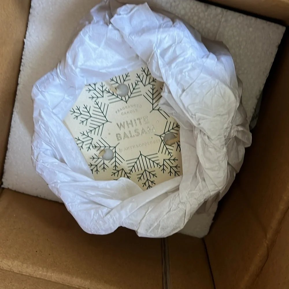 Anthropologie Home White Balsam Star Candle NIB Bundle of 4